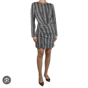 The Kooples Zig Zag Long Sleeve Mini Dress